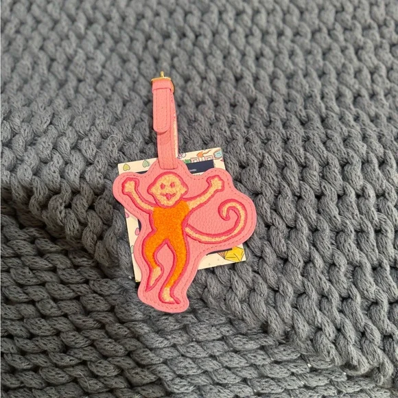 Roller Rabbit x Target Pink & Orange Monkey Luggage Tag - Picture 1 of 1